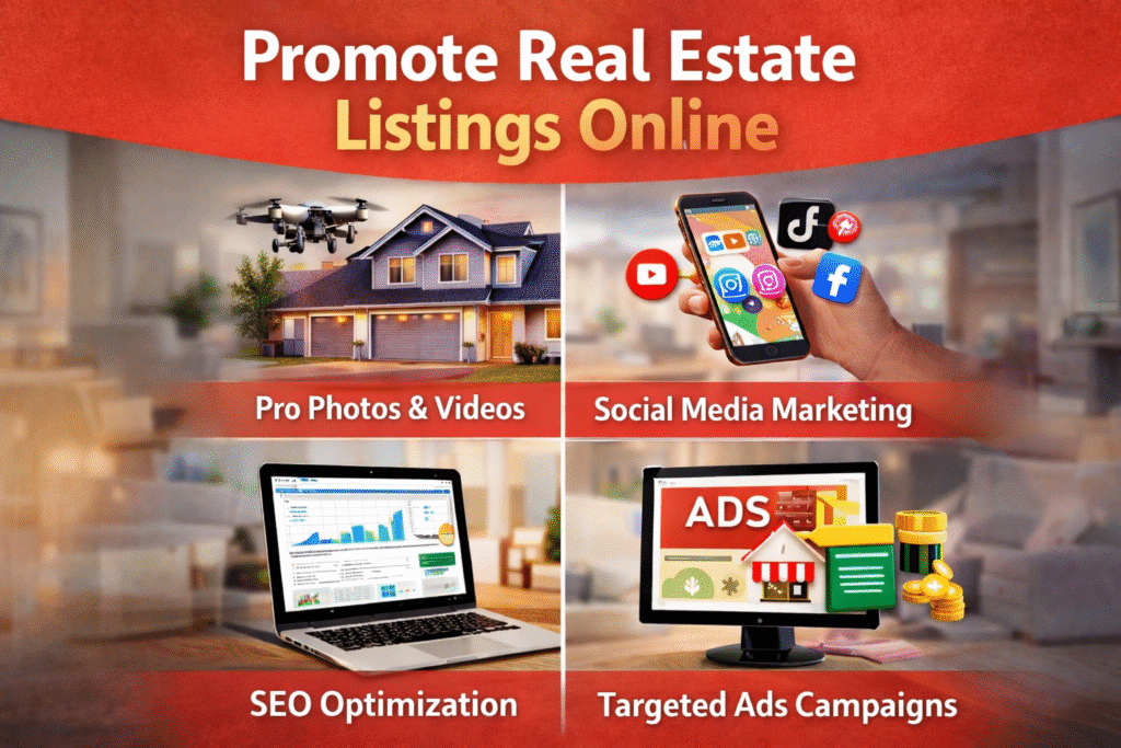promote real estate listings online